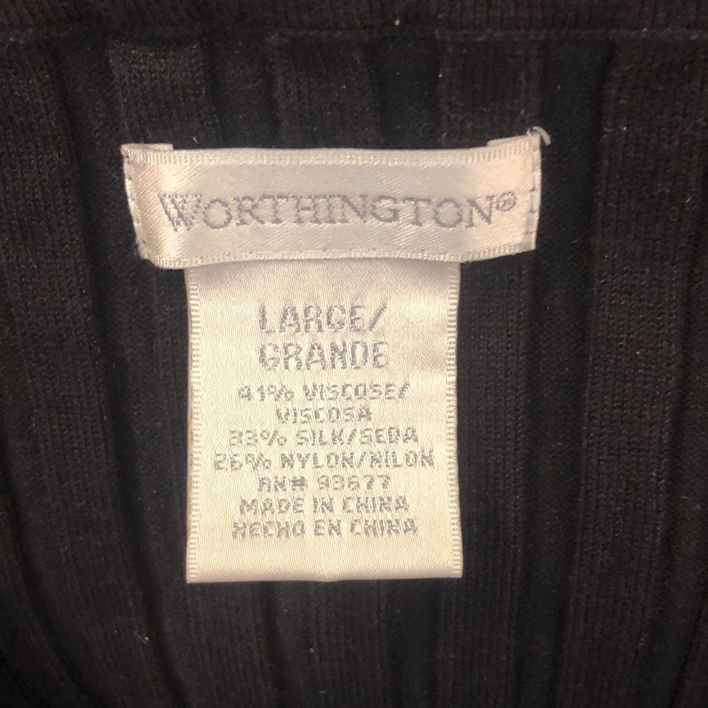 Worthington woman’s black ribbed short sleeve shirt - Picture 3 of 6